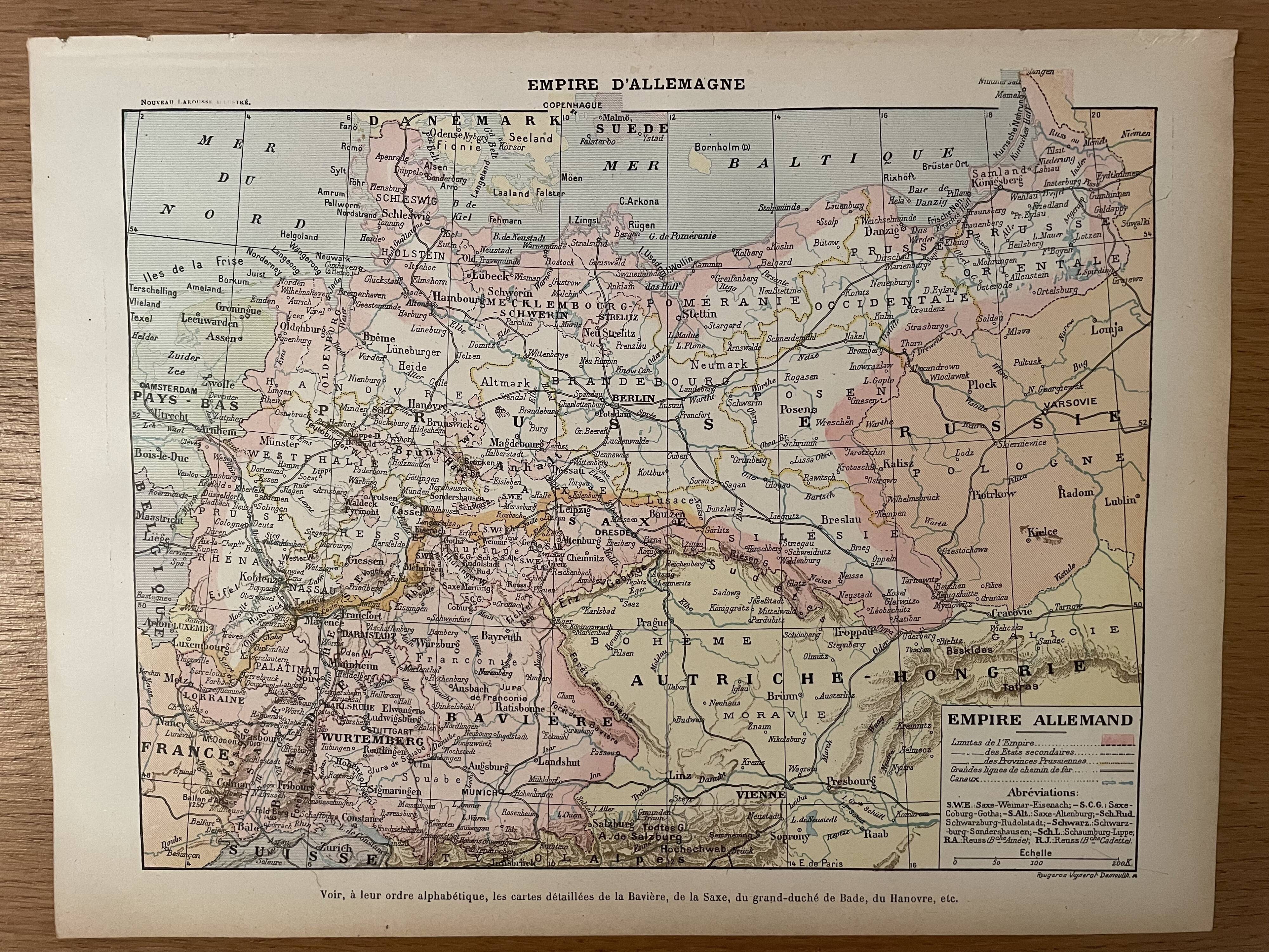 Lithograph engraving on the Army of Germany of 1897
