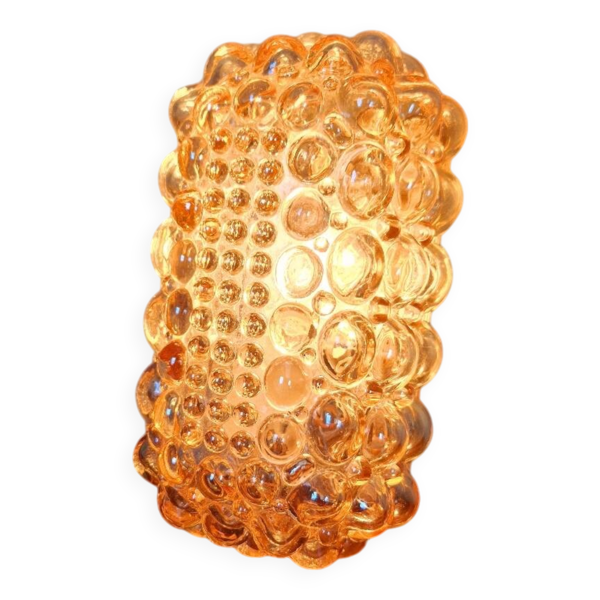 Amber bubble glass wall light, design Helena Tynell, 1970