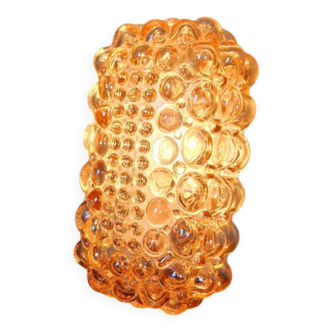 Amber bubble glass wall light, design Helena Tynell, 1970