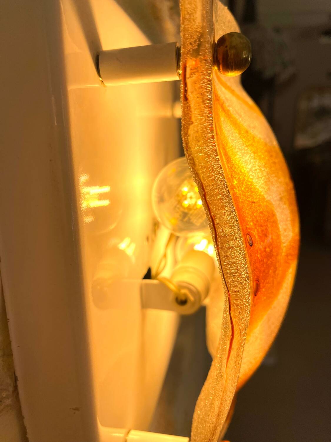 Mazzega two-tone glass wall lamp, Italy 1970s