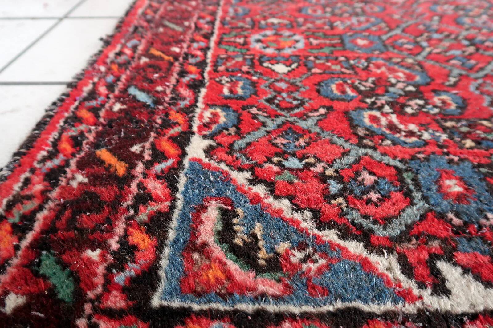 Distressed antique Persian Hamadan runner 2.8' x 9.11' - circa 1920 (1C1199)