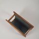 Danish magazine holder in teak and leather by Salin Møbler, 1970s