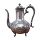 Silver metal teapot in Louis XV style