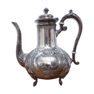Théière en métal argenté de style Louis XV