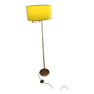 floor lamp reading light gilded brass articulated arm 1980