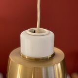 Opal & Brass hanging lamp MidCentury by Doria, 1960s
