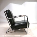 Fauteuil Art Déco en tube d'acier dans le goût de Gilbert Rhode Troy Sunshade, 1930