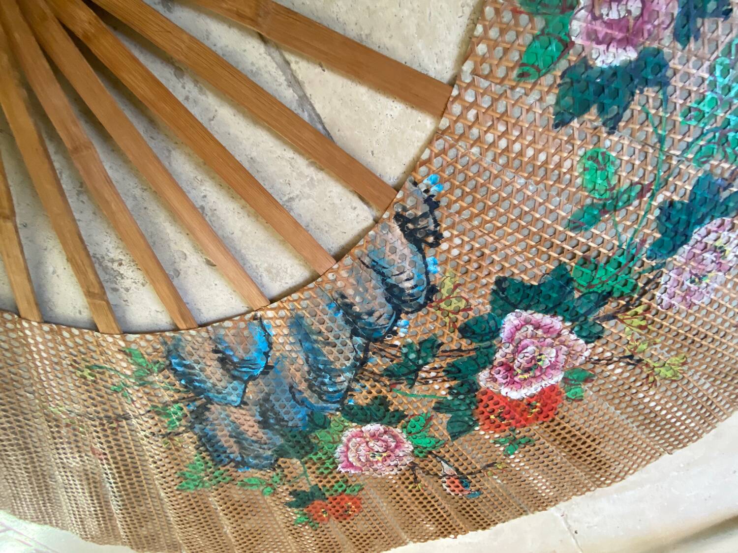 Giant bamboo cane fan