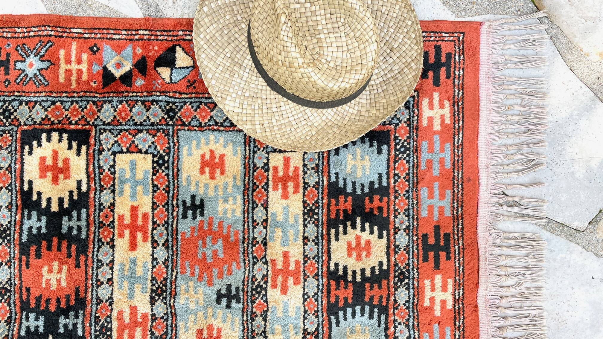 Vintage silk and cotton carpets