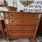 Early 20th-century commode in bamboo pitchin style.