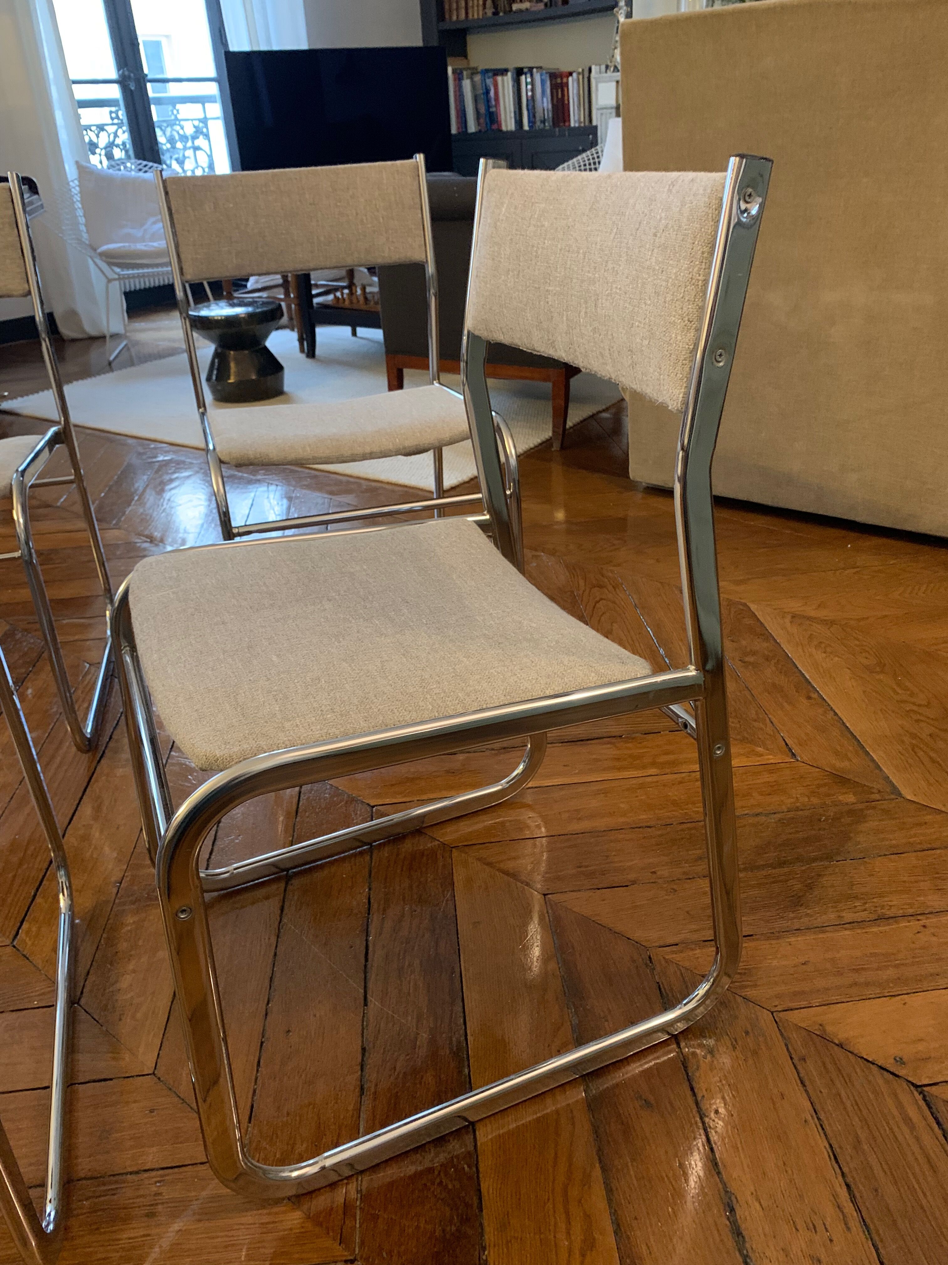 4 sled chairs design 70s, perfect condition