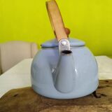 Scandinavian style enamelled metal kettle