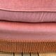 Pair of pink tufted velvet frog chairs from the 1970s.