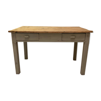 Table de ferme avec 2 tiroirs