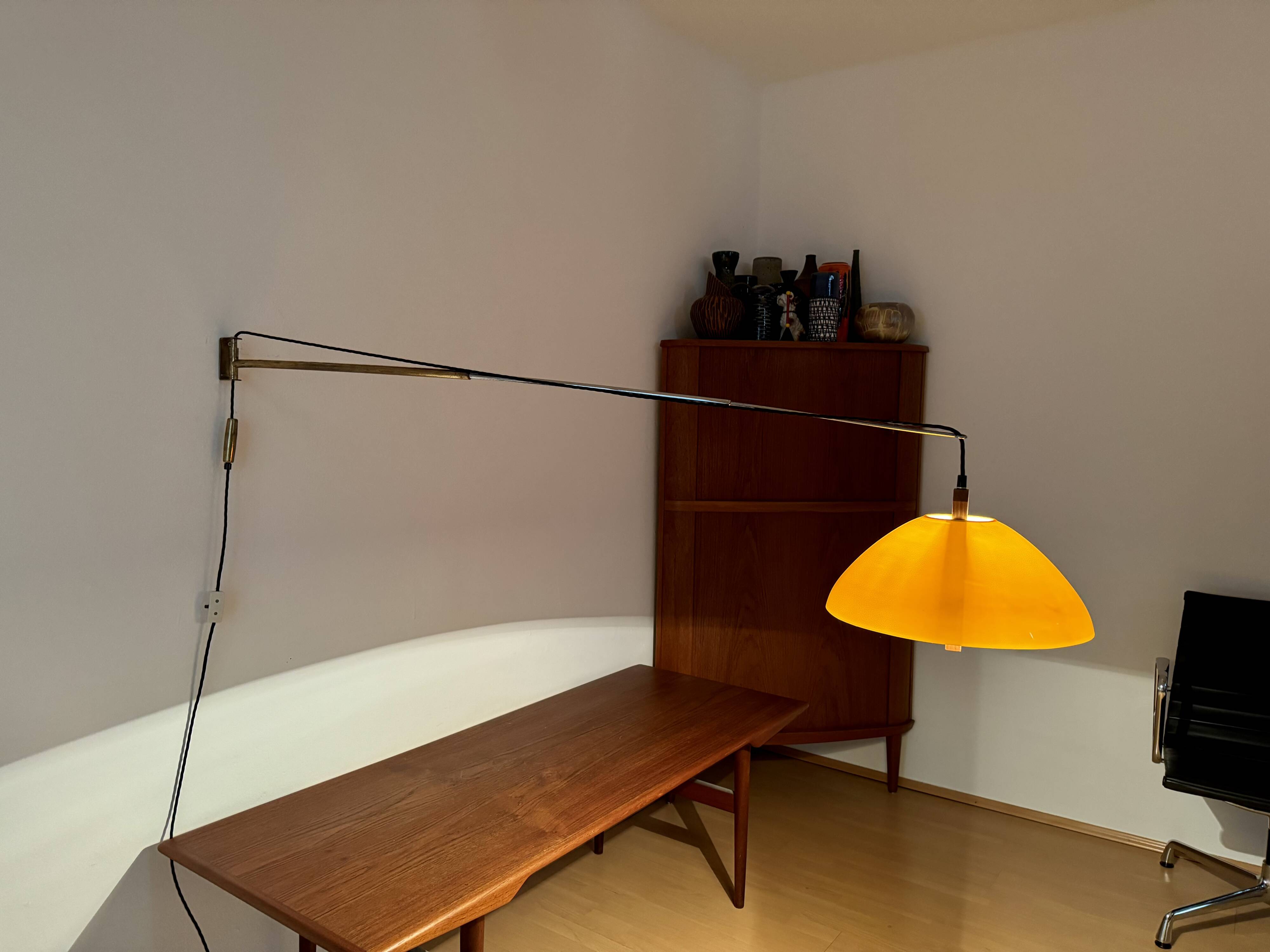 Large Adjustable Brass Wall Lamp