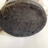 Ceramic and wood pitcher vase, 1980s