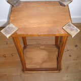 Sofa end table with 2 trays