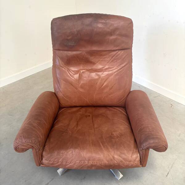 Vintage De Sede DS31 lounge chair with ottoman, 1970s