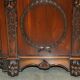 Partner desk with two carved columns featuring lion heads, according to Thomas Chippendale, restored.
