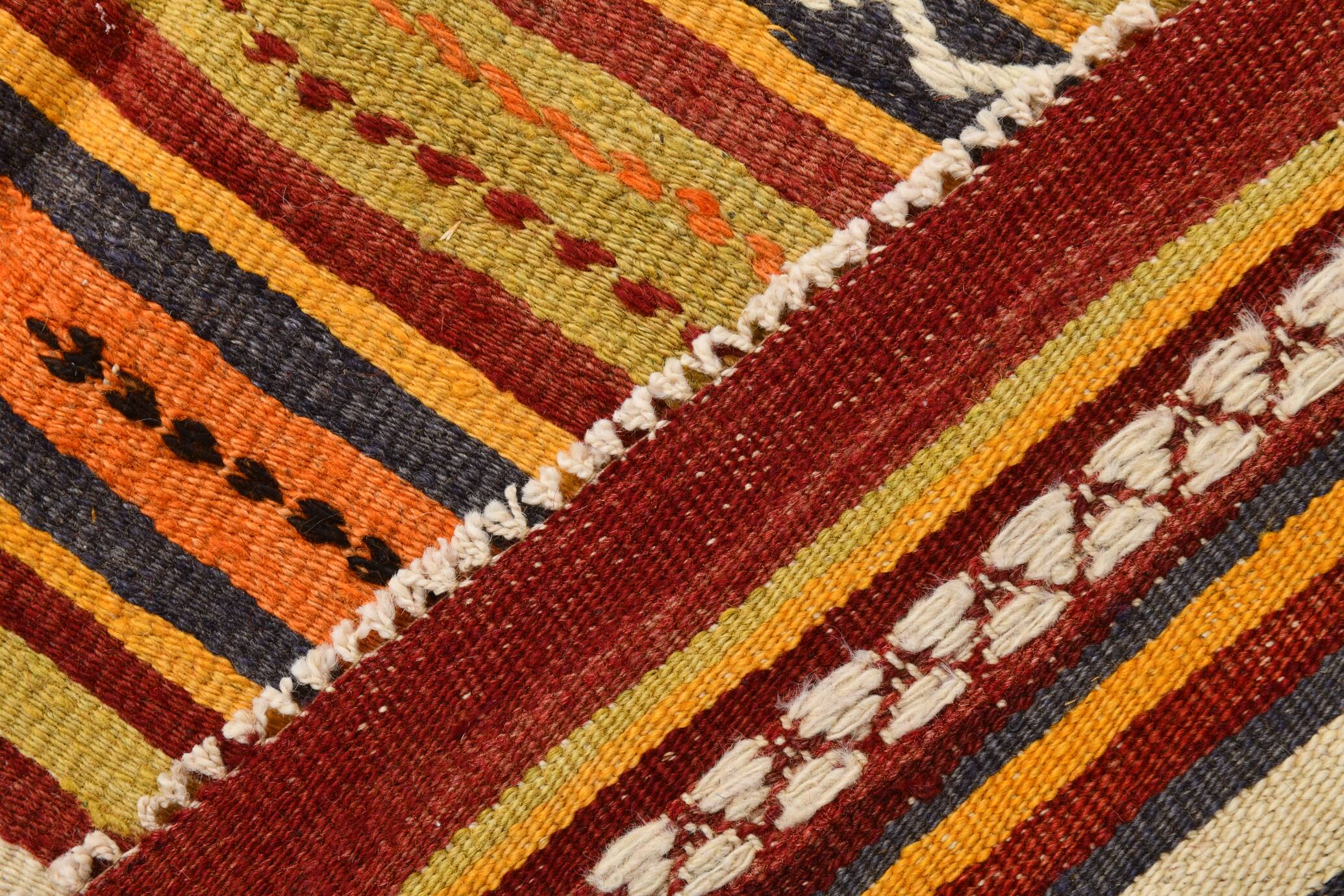 5x13 Orange Red Long Wide Vintage Kilim Rug, 149x402Cm SK 33068