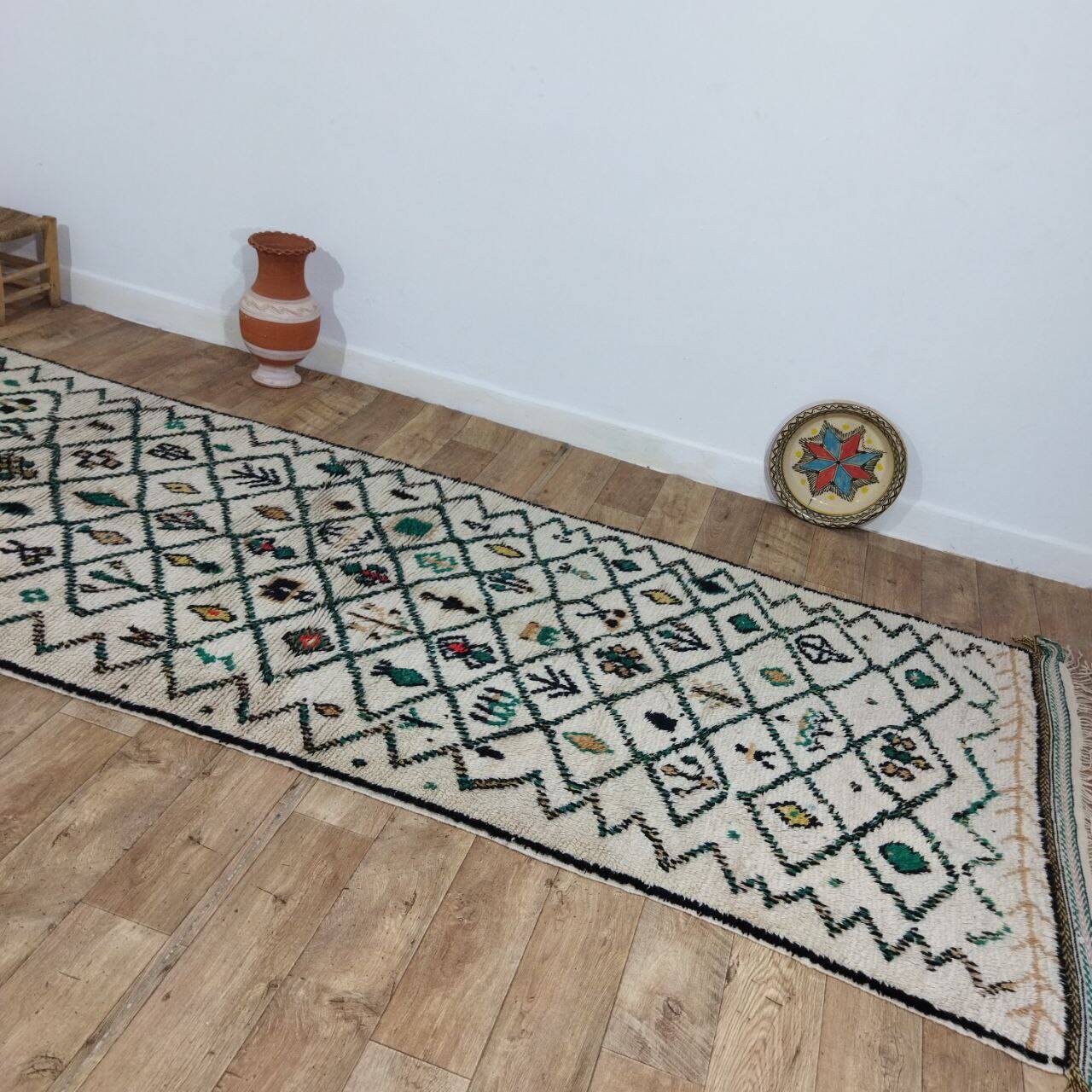 Vintage Berber abstract rug 375 X 132 CM