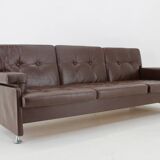 Design Leather Folding Sofa by Arch. Spicka, 1970s, Czechoslovakia