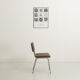 Office chair in chromed steel and grey fabric