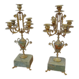 Deux bougeoires onyx