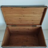 Old waxed wooden trunk 19th century