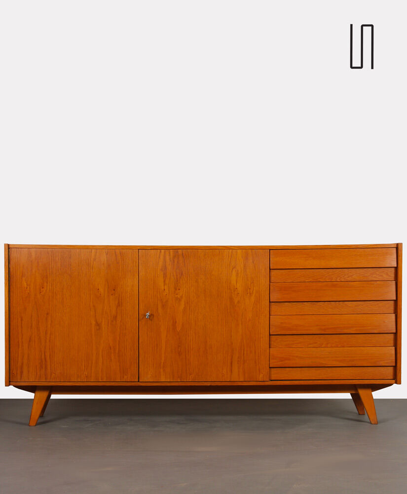 Oak row by Jiroutek for Interier Praha, model U-460, 1960