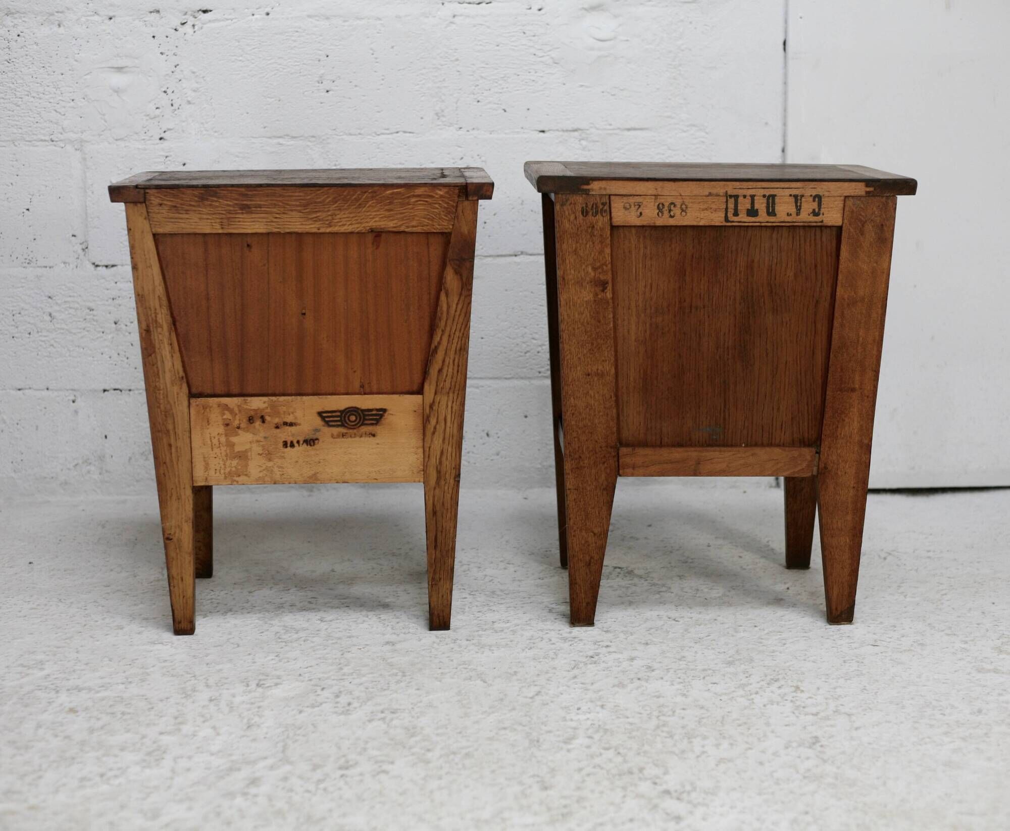 Pair of bedside tables by René Gabriel, Lieuvin. France, 1945