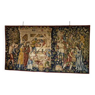 Reproduction of aubusson tapestry tomb of workshops and number 4528 / 695