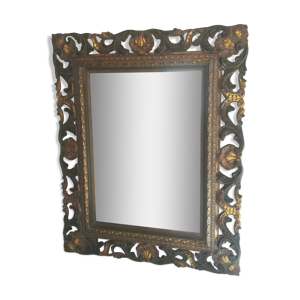 Miroir biseauté en bois - polychrome