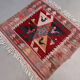 Vintage Turkish mini kilim 65x70 cm wool small Square kelim 2567