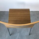 Suite of 4 zebra wooden chairs