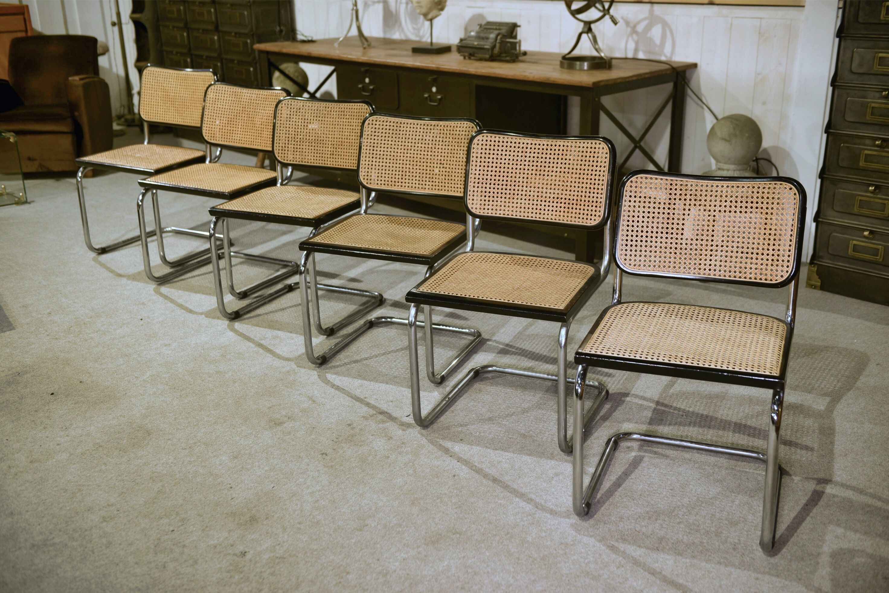 Ensemble de 6 chaises Cesca B32 de Marcel Breuer 1970’s