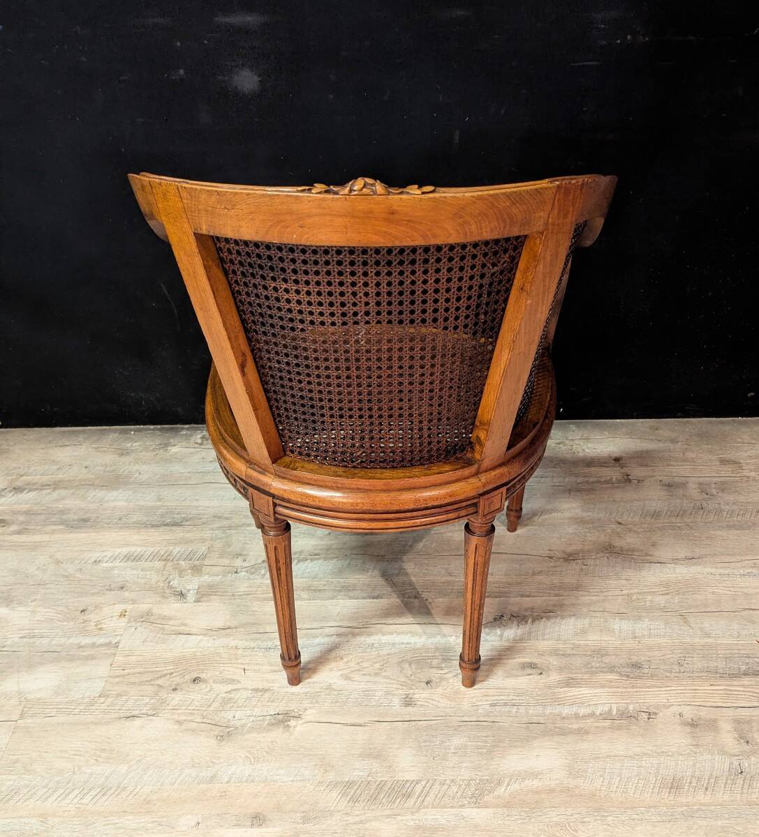 Louis XVI style office chair, fully caned