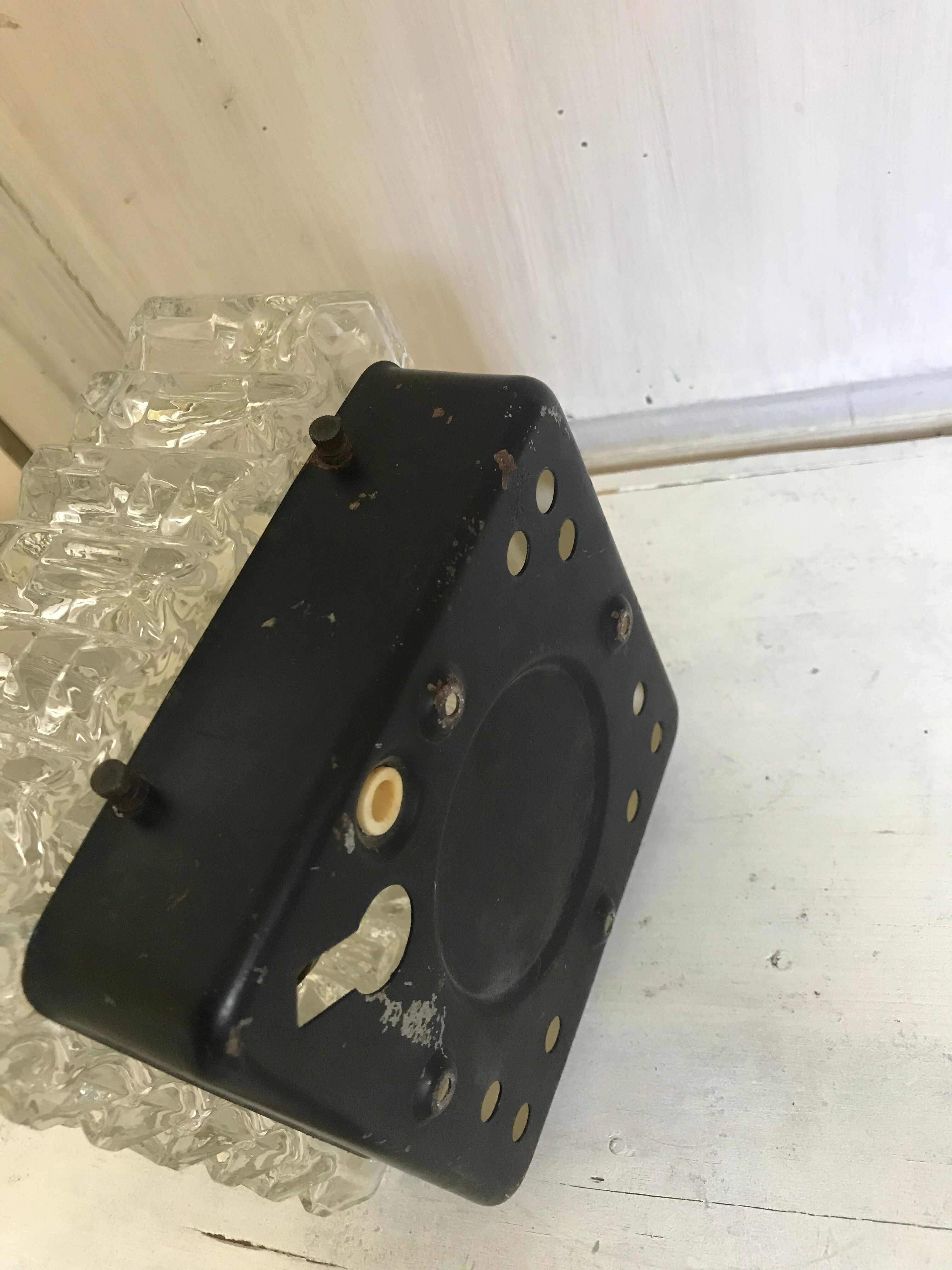 Vintage glass square wall lamp