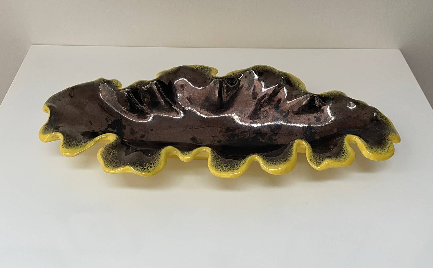 Ceramic leaf centrepiece Ceramidi Marseille vintage ceramics