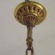 French Antique Art Nouveau 4 Light 3 Side Brass Crystal Cage Chandelier