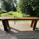 Restored antique carpenter's workbench in solid oak - 245 cm