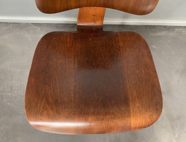 Chaise DCW Charles & Ray Eames pour Evans Plywood 1945, étiquette originale