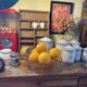 Vintage iridescent yellow shallow dish