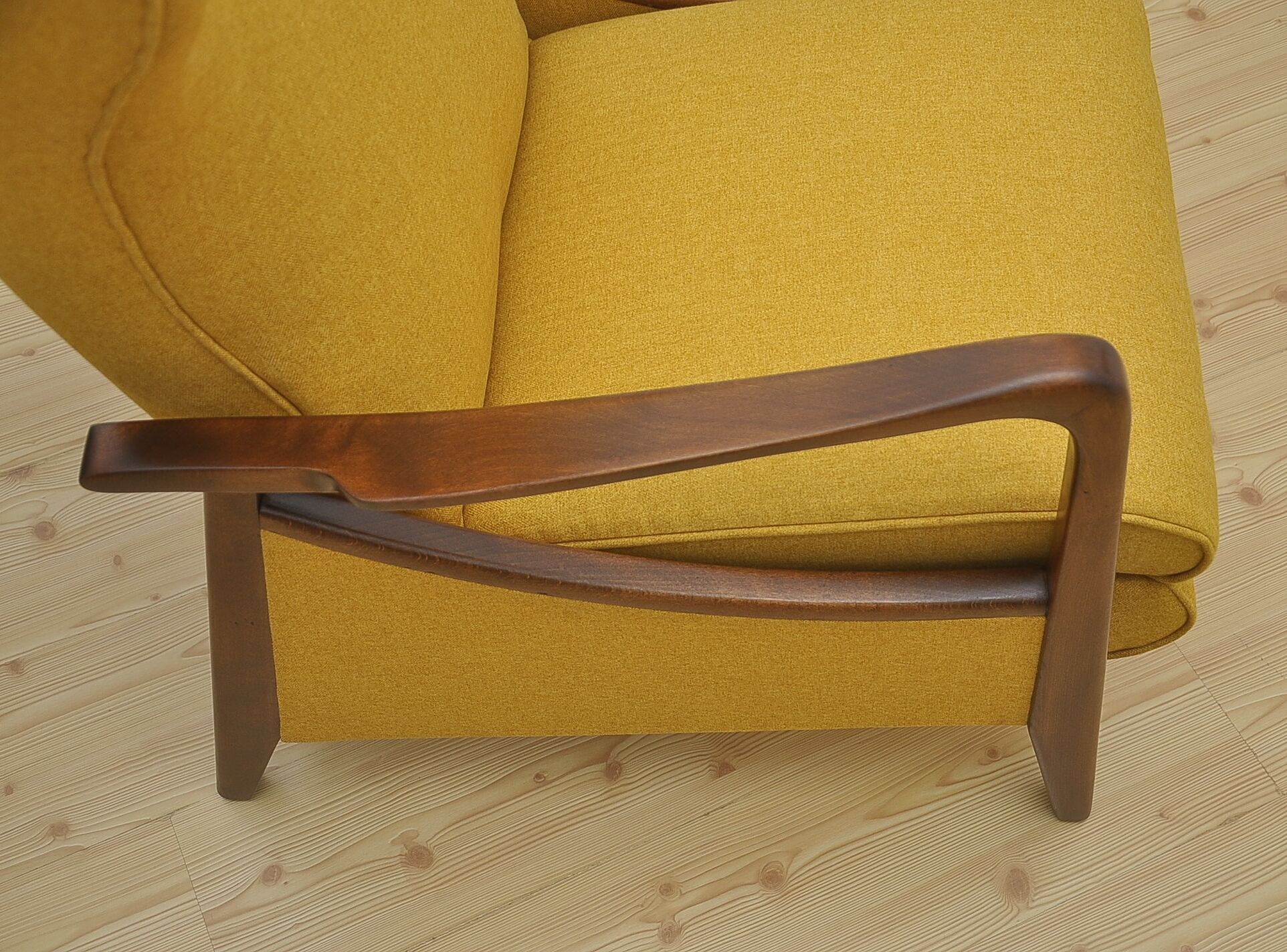 Mid-century Wingback armchair with folding footrest, 1960s