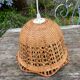 Suspension in rattan and vintage wicker bell shape