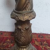 Twisted saddle column in gilded plaster