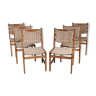 Set of six oak dining chairs with cushions by Kurt Ostervig,  1950s