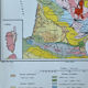 Geological map 1908 France in colour 27x37cm