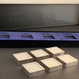 6 square silver metal knives with AVM Paris punch