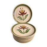 10 Longchamp dessert plates, floral model